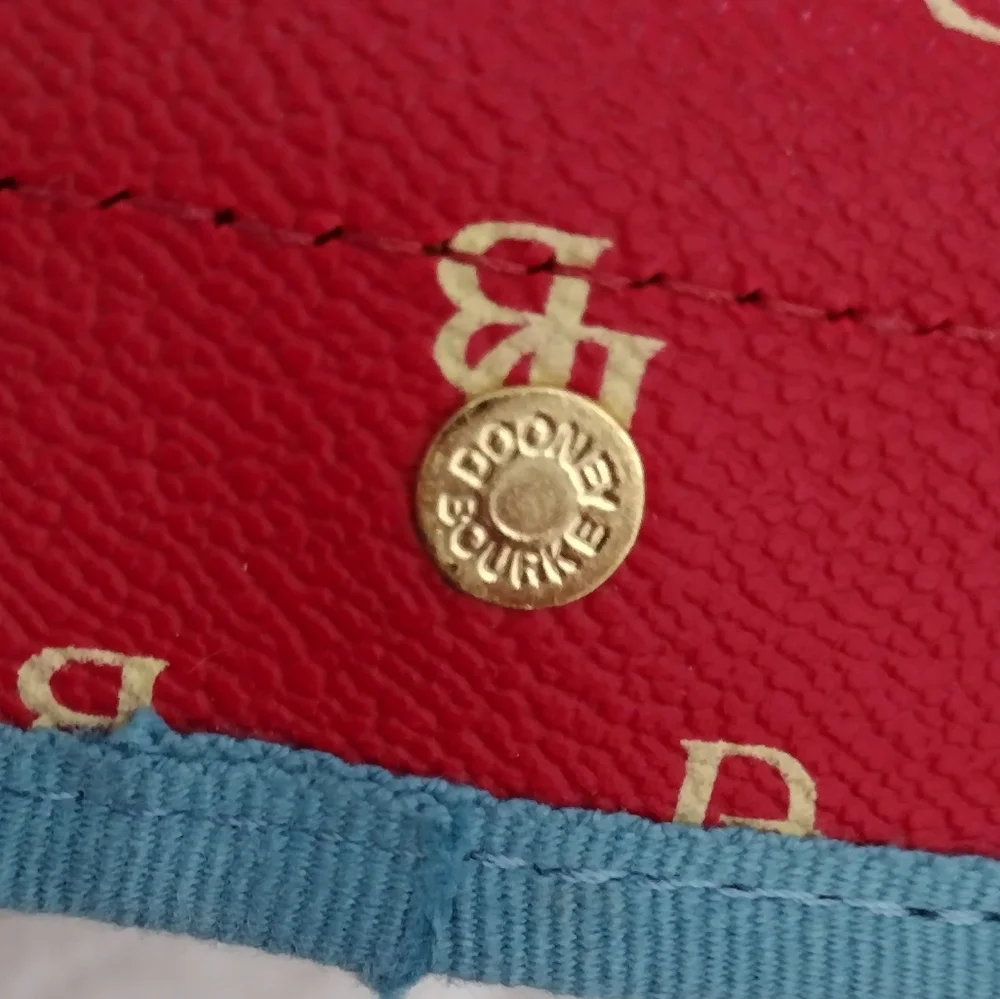 Dooney & Burke Red Signature Coated Canvas with Leather Handles and Trim. - Picture 5 of 15